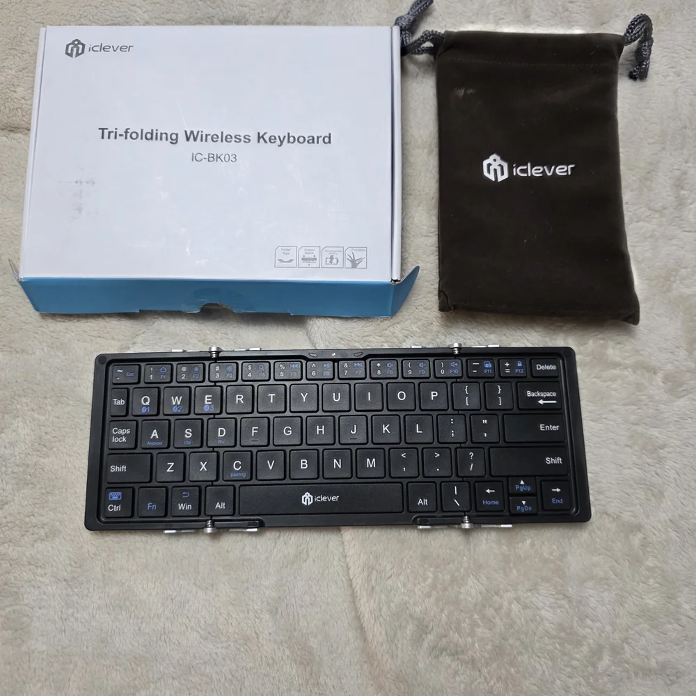 Black Tri-folding Wireless Keyboard